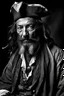 Placeholder: The brutish, edonist, violent, extremely rich, infamous, moorish and superb Marshall D. Teech, the King of Pirates. photography portrait taken in the year 1868 with medium format photography gear, shot in black and white from front 3/4 of the subject