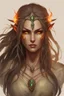 Placeholder: Female eladrin druid. Makes fire with her hands. Fire abilities. Long hair with fire texture. Eyes with fire reflection. A scar over left eye.