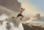 Placeholder: man jumping from the cliff by phil hale