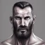 Placeholder: painted portrait of rugged man, nordic god, dark hair, shaved sides, masculine, 40 years old, handsome, upper body, stubble, grey and silver, muscular, hairy torso, fantasy, intricate, muscular, elegant, highly detailed, digital painting, artstation, concept art, smooth, sharp focus, illustration, art by gaston bussiere and alphonse mucha