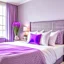 Placeholder: Concept of lavender flower in a hotel bedroom, modern classic style, lavender colors