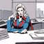 Placeholder: A superheroine with an office job