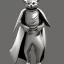 Placeholder: Chat, Modélisme trois dimensions, anthropomorphique, habillé comme un ninja, tenue très détaillée, argent, sombre,furieux, réalisme