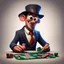 Placeholder: poker player, stylized, pixar