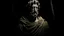 Placeholder: stoicism, Marcus Aurelius, dark, background is dark forest