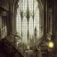 Placeholder:  Living room with a big full wall window view on Gotham city , gothic architecture,interior design,point of perspective,by Jean Baptiste Monge, Epic cinematic, brilliant stunning, intricate, meticulously, detailed, dramatic atmospheric, maximalist digital matte painting