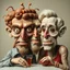 Placeholder: The oddest coagulation and mixture of friends, glossy finish, dine, details very accentuated, stunning style, oniric, Max Ernst, hyperphotography, kiuy, blatant, gross, caricature, very funny