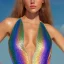 Placeholder: Glittery rainbow swimsuit