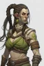 Placeholder: huge female half orc braided ponytail barbarian dnd