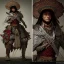 Placeholder: Insanely detailed photograph of an “portrait of an D&D Echo Knight wearing a charro”, intricate embroidered cowboy hat, stern clear face and hyperdetailed painting by Ismail Inceoglu Huang Guangjian and Dan Witz CGSociety ZBrush Central fantasy art album cover art,8K, hdr, epic, mysterious, ominous, hands focused on a glowing D20, jewelry, motivated