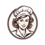 Placeholder: woman chef logo, White background