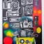 Placeholder: elements of photographic equipment. poster graphics. high detailed. acrylic painting and ink.