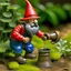 Placeholder: gnome watering garden, folk art