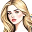 Placeholder: design of a blonde girl with a beautiful hair, soft skin, , sharpen image, white background