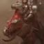 Placeholder: Nomad cavalry inline attacking. Horses. Damascus steel. Red. Sharp details. Roar.