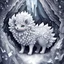 Placeholder: Silver colored Vulpix and covered in Silver crystals background crystal cave, in funk art style