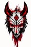 Placeholder: wolf skull with simple red tribal war paint on it