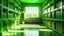 Placeholder: Modern green library interior with sunlight. Decor and desing concept. 3D Rendering