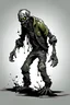 Placeholder: zombie, drooling black liquid, full body, attacking, profile ,comic book, post-apocalypse, gray background,