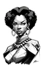 Placeholder: sketch black woman supervillan