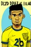 Placeholder: Luis Diaz Colombian soccer player cartoon 2d