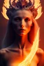 Placeholder: portrait photography of an ethereal beautiful animal goddess, Fire theme art, Dark moody night atmosphere, Portrait of a woman by Michelangelo, 8K, close-up face, anatomically perfect face, oak tree roots, ignore NSFW