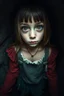 Placeholder: Closeup tall Girl goth with big eyes, around her valves, inside claustrophobic, ragged clothes, fullbody, the perspective looking up from the bottom of an empty well , 8k,macro photography,