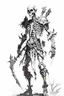 Placeholder: Skeleton warrior black and white ttrpg sketch art full body