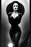 Placeholder: Stunningly gorgeous femme fatale as mortiça addams, full body portrait, perfect face, beautiful eyes, black dress, ring light, Black lipstick, hyper realist, hyper detailed, intricated, realistic shading, unreal engine, octane, final fantasy, karol bak, greg rutkowski, rossdraws, artgerm, wlop, vallejo