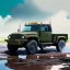 Placeholder: hyperrealistic shot, muddy military toy truck, monotone color palette, sharp focus, puddle reflection, tire mud splash, refraction, mist on the horizon, lightning, shadowcast, detailed and intricate, cinematic composition, micro, tilt shift photography