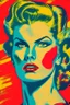 Placeholder: Strong women painted portrait from the 50s feminism pop art
