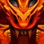 Placeholder: orange dragon, dragon portrait, portrair, dragon head, dragon face, big eyes, fangs, dragon with horns, 8k resolution, high-quality, fine-detail, fantasy, incredibly detailed, ultra high resolution, 8k, complex 3d render, cinema 4d