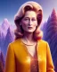 Placeholder: beautiful illustration of a young plum merryl streep, julianne morre, in the mountains, in the style viktor klint and moebius, rim light, vibrant moody colors, plain background, soft lighting, unreal engine