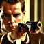 Placeholder: portrait of henry cavill as james bond golden eye, pointing gun, in moscow, cinematic, hd, 4k