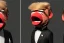 Placeholder: Angry muppet trump, round nose, in suit, eyebrows, spray tan mad