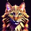 Placeholder: lynx cat with golden fur traveling a lonely path