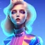 Placeholder: blonde woman, purpurin, minimal latex dress, oversize velvet coat, gradient color, BLUE, PINK, CYAN, neon, insanely detailed, 16k resolution, perfect eyes, cinematic smooth, intricate detail