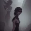 Placeholder: dark elegant dress shadow woman, powerful, creepy, matter, majestic, flow, illustration, concept art, by Greg Rutkowski, Sung Choi, Mitchell Mohrhauser, Maciej Kuciara, Johnson Ting