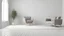 Placeholder: Scandinavian living room with gray armchair on empty white wall background. 3d rendering