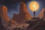 Placeholder: Night, mountains, rocks, sci-fi, rodolphe wytsman impressionism paintings