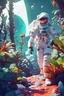 Placeholder: (((close midshot))), (((low poly art:2))), (astronaut), ultra detailed illustration of an environment on a dangerous:1.2 exotic planet with plants and wild (animals:1.5), (vast open world), astroneer inspired, highest quality, no lines, no outlines candid photography. by Lekrot