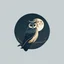 Placeholder: Owl + moon. Logo design minimalist. Soft colors. Dark