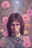 Placeholder: Jim Morrison and Pamela Courson ,music, ignoreNSFW, watermark, bohemian style , blurry,beautiful,elegant,roses, fantasy by anni dittman