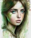 Placeholder: a beautiful samdoesarts face portrait of young and cute ana de armas, fine pencil and watercolors, detailed green-brown eyes, intricate, by carne griffiths and victo ngai