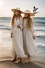 Placeholder: ((Mary-Kate and Ashley Olsen a warm hug)),Her laughter floats harmoniously with the sound of seagulls, infusing the air with a joyful melody. A vivacious energy radiates from her as she gracefully adjusts her oversized sun hat, casting a charming shadow on her sun-kissed face. The rhythmic crashing of waves seems to echo her carefree spirit.