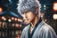 Placeholder: Gintoki in 8k 2D anime realistic drawing style, Gintama costum, close picture, rain, japan, highly detailed, high details, detailed portrait, masterpiece,ultra detailed, ultra quality