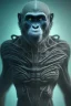 Placeholder: killer ape alien, full body, evil, 8k, with hairs, finely detailed, photo realistic, HR Giger style