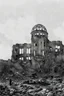 Placeholder: hiroshima dome, manga page, greyscale