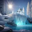 Placeholder: castello di cristallo bianco e oro ， cascata, diamanti, aurora boreale, ice and snow, blue and white, sole liscio e luminoso ， atmosfera di luce soffusa, effetto luce ， vaporwave colorato, concept art, dettaglio liscio ed estremamente nitido, dettaglio finemente regolato, altissima definizione , 8 k, motore irreale 5, messa a fuoco ultra nitida