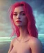 Placeholder: Realistic detailed perfect face portrait of a insane young beautiful woman top model in short open dress. Sensual, volumetric lighting, Unreal Engine 5, 3D Animation Quality, Octane Rendering. A masterpiece. There are water, flowers, vivid colors.